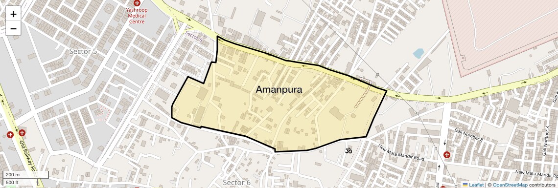 Location Map of Amanpura, Gurgaon