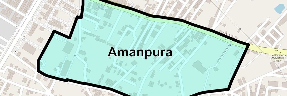 Location Map of Amanpura, Gurgaon