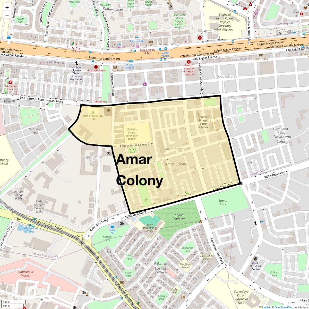 Check Time Travel of Amar Colony, Delhi