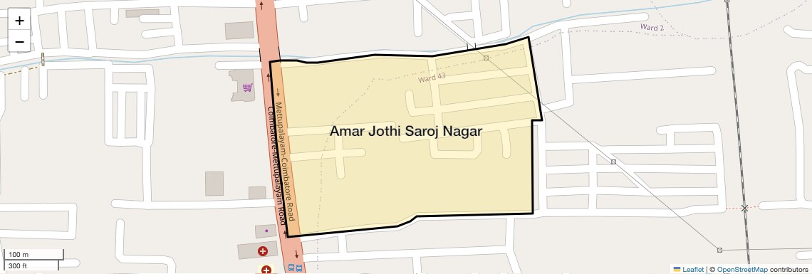 Location Map of Amar Jothi Saroj Nagar, Coimbatore