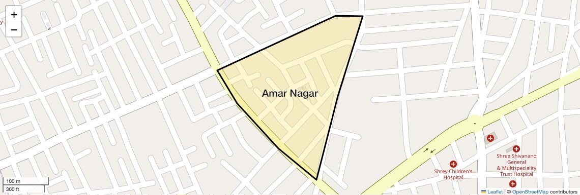 Location Map of Amar Nagar, Rajkot