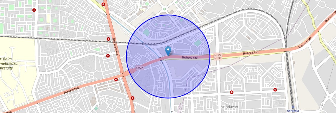 Location Map of Amar Shaheed Path, Lucknow