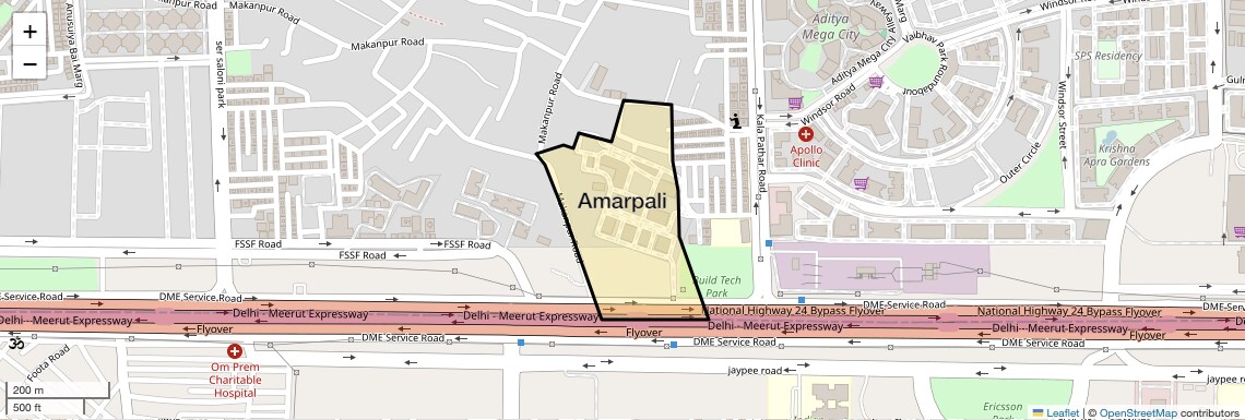 Location Map of Amarpali, Ghaziabad