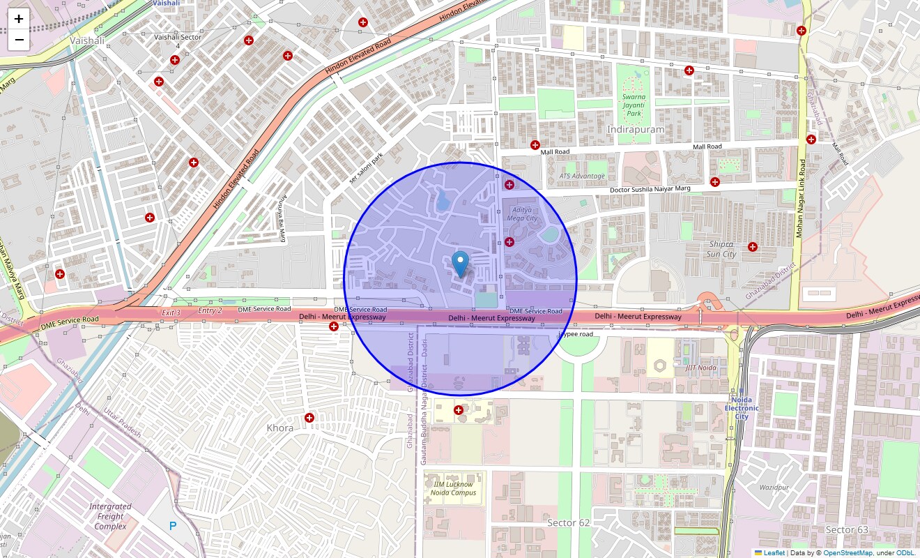 Location Map of Amarpali, Ghaziabad