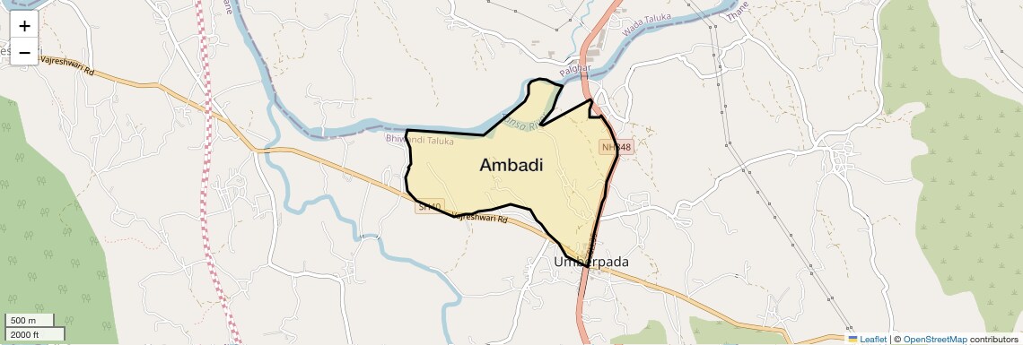 Location Map of Ambadi, Thane
