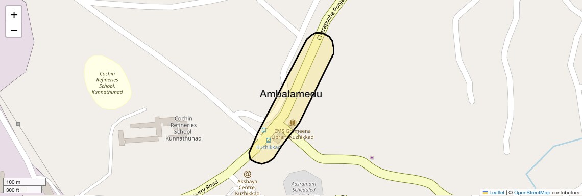 Location Map of Ambalamedu, Kochi