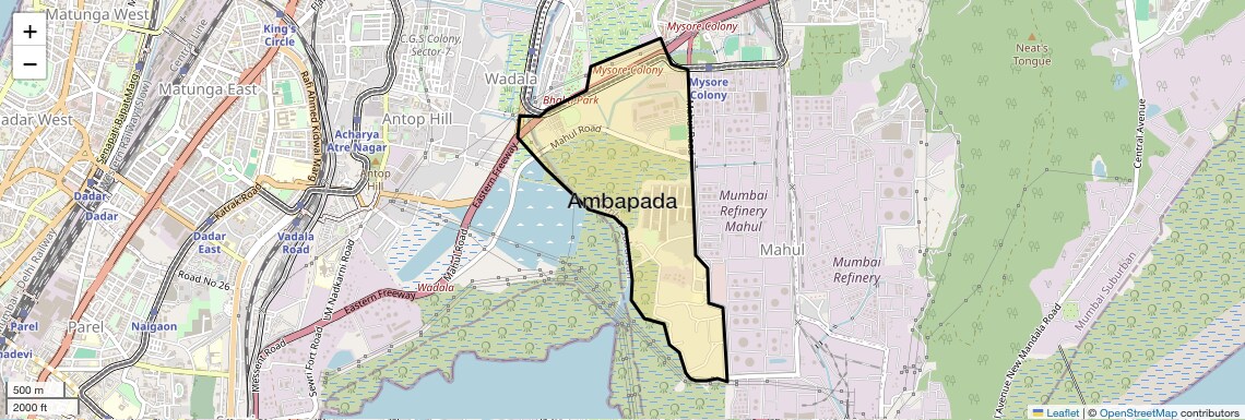 Location Map of Ambapada, Mumbai