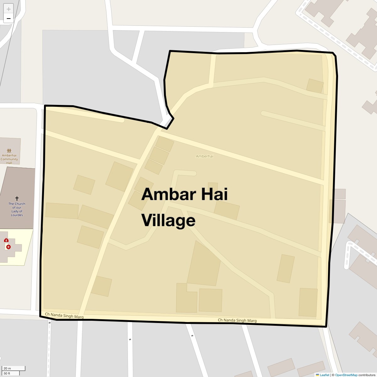 Location Map of Ambar Hai Village, Delhi