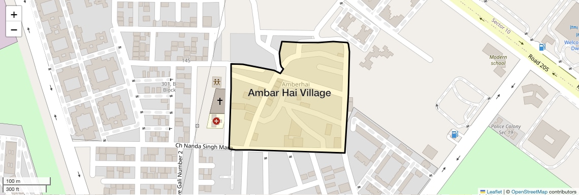 Location Map of Ambar Hai Village, Delhi