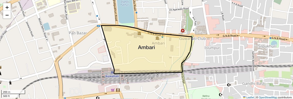Location Map of Ambari, Guwahati