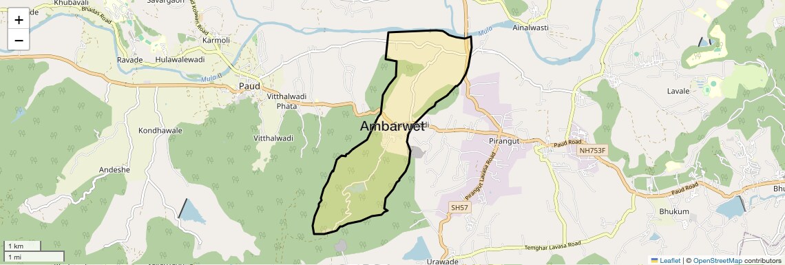 Location Map of Ambarwet, Pune