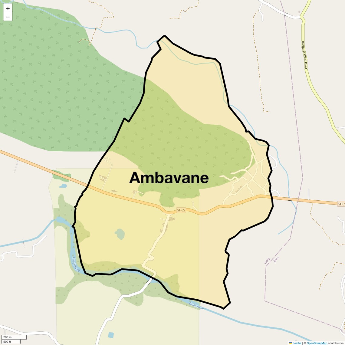 Location Map of Ambavane, Pune