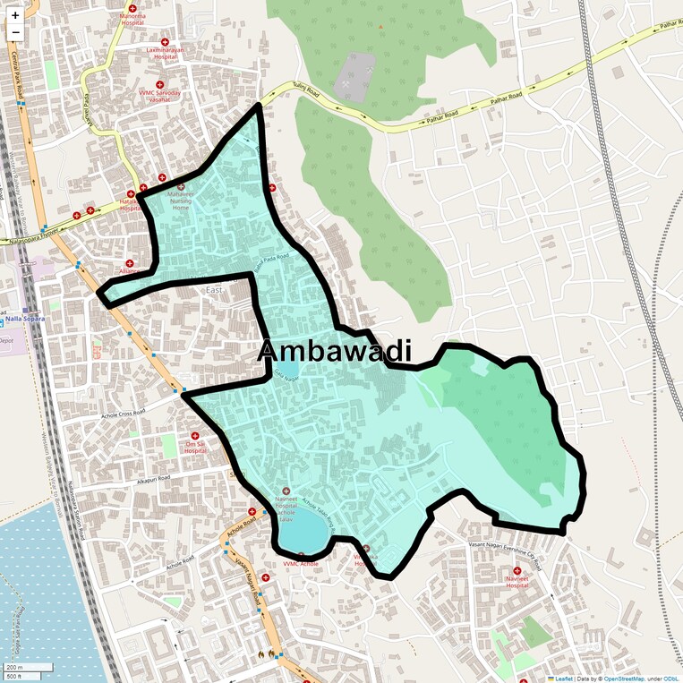 Location Map of Ambawadi