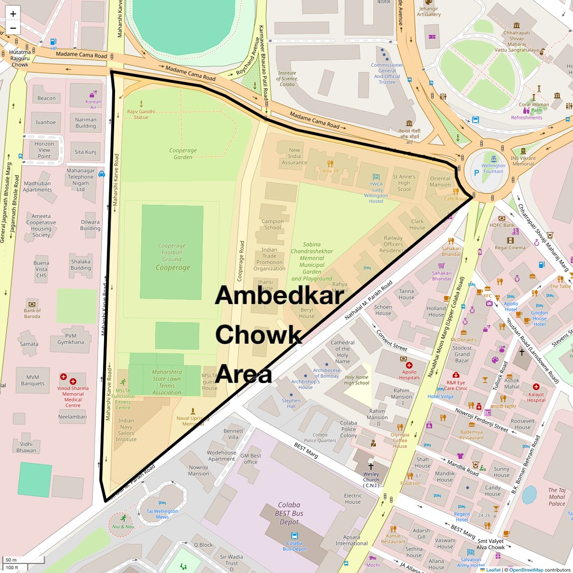 Location Map of Ambedkar Chowk Area, Mumbai