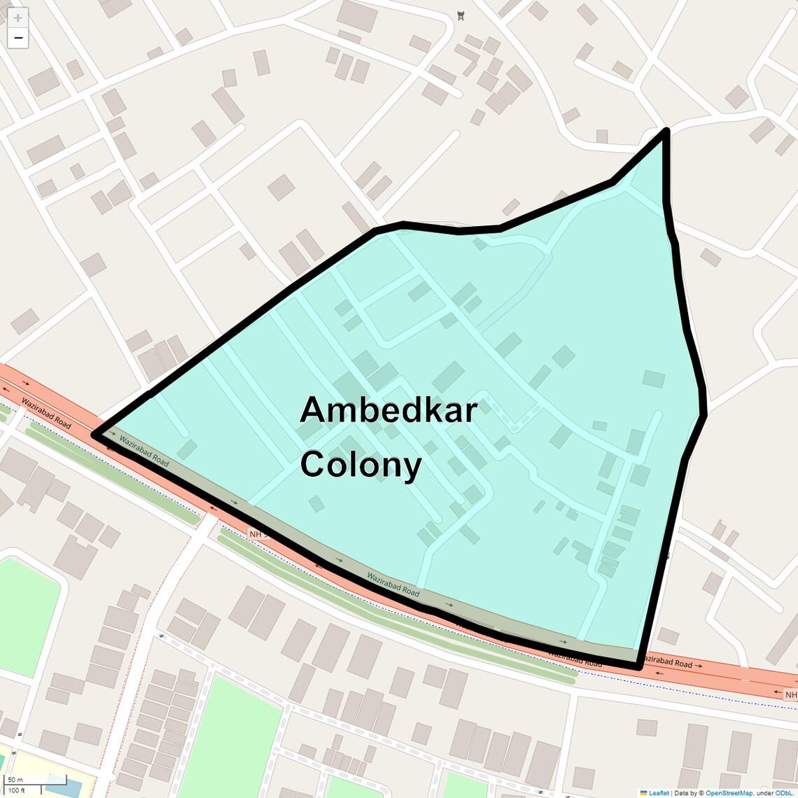 Location Map of Ambedkar Colony, Ghaziabad