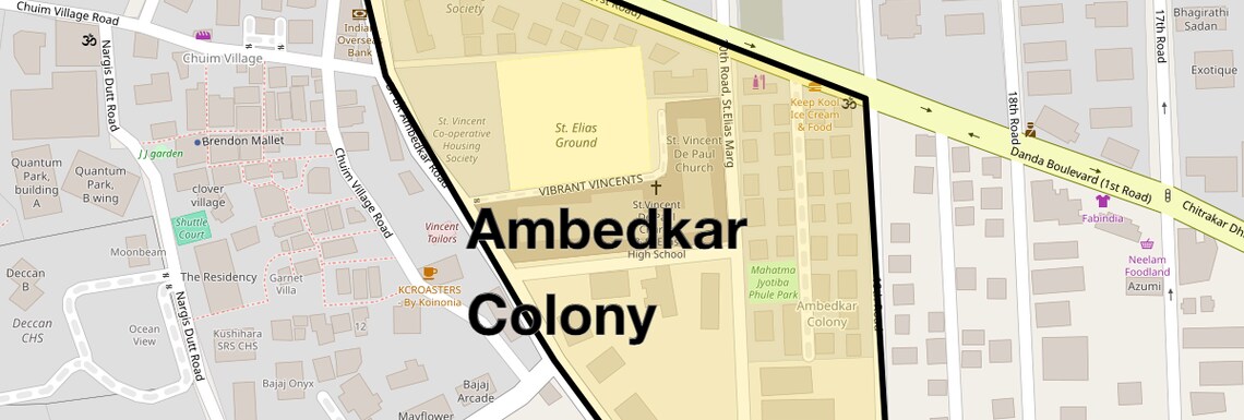 Location Map of Ambedkar Colony, Mumbai