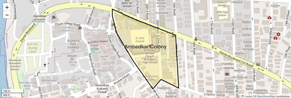 Location Map of Ambedkar Colony, Mumbai