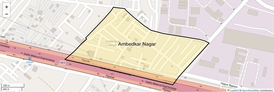 Location Map of Ambedkar Nagar, Ghaziabad
