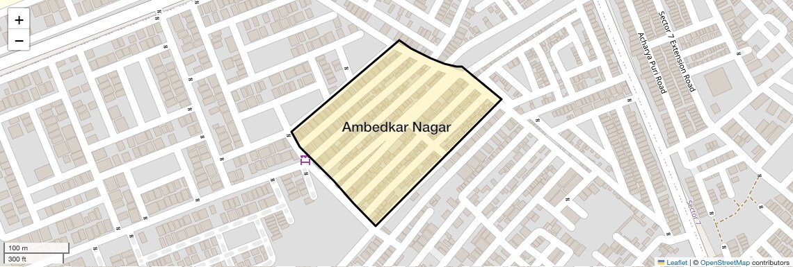 Location Map of Ambedkar Nagar, Gurgaon