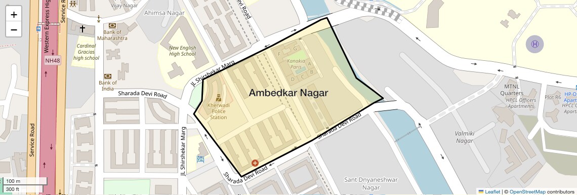 Location Map of Ambedkar Nagar, Mumbai