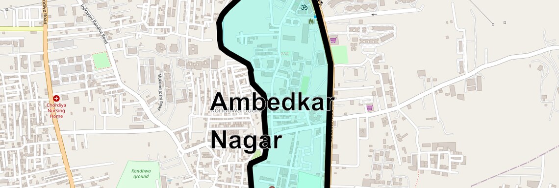 Location Map of Ambedkar Nagar, Pune