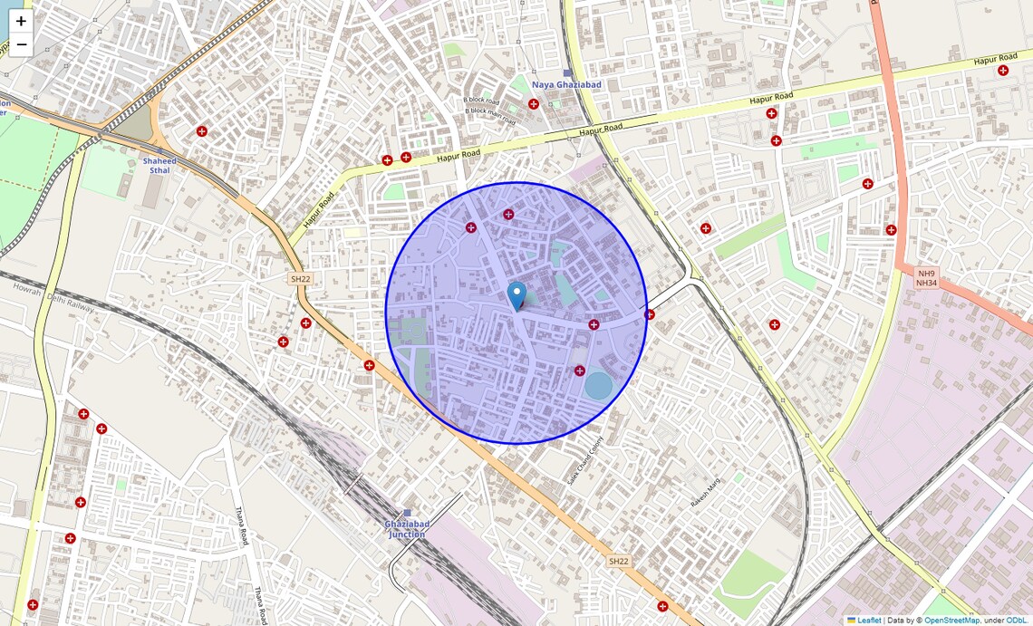 Location Map of Ambedkar Road, Ghaziabad