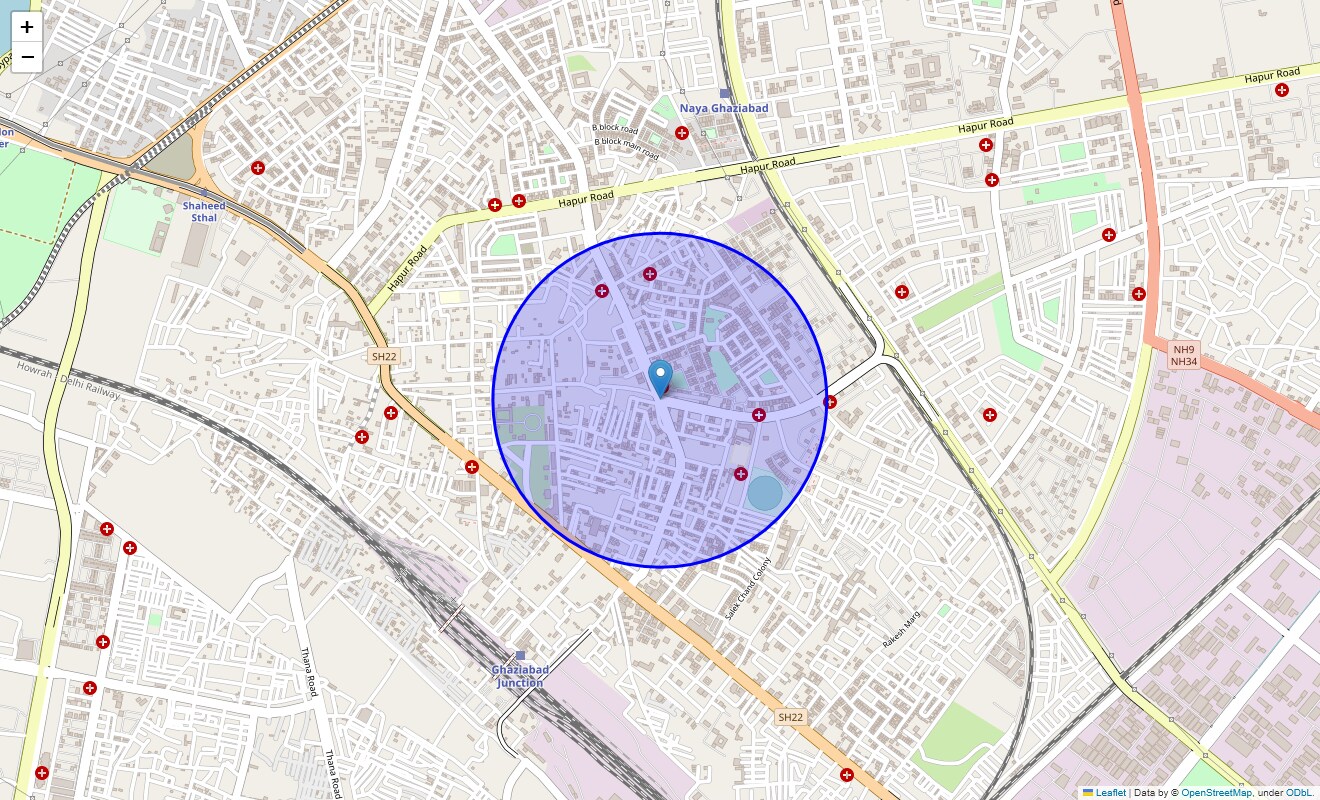 Location Map of Ambedkar Road, Ghaziabad