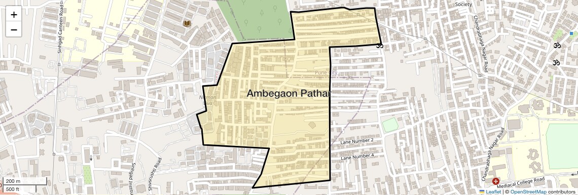 Location Map of Ambegaon Pathar, Pune
