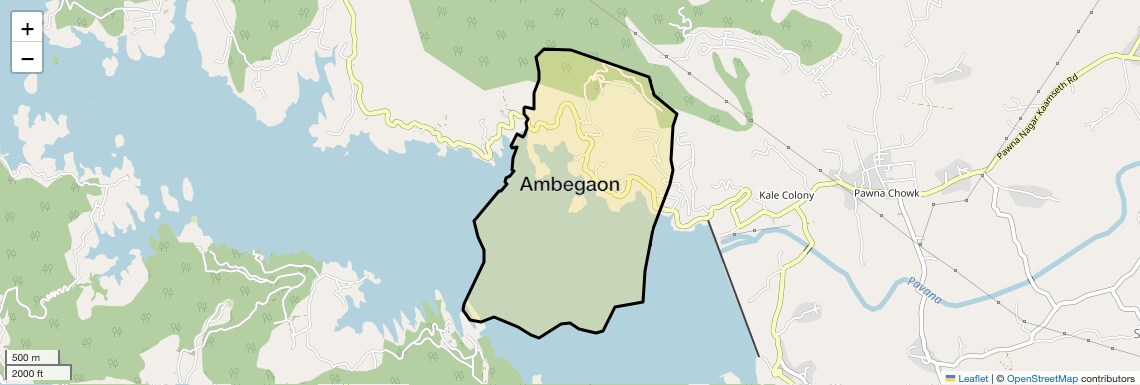 Location Map of Ambegaon, Pune