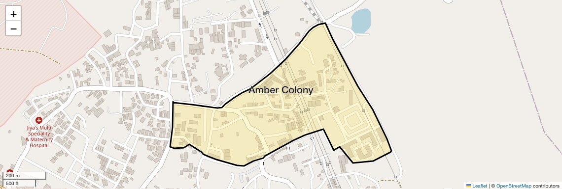 Location Map of Amber Colony, Thane