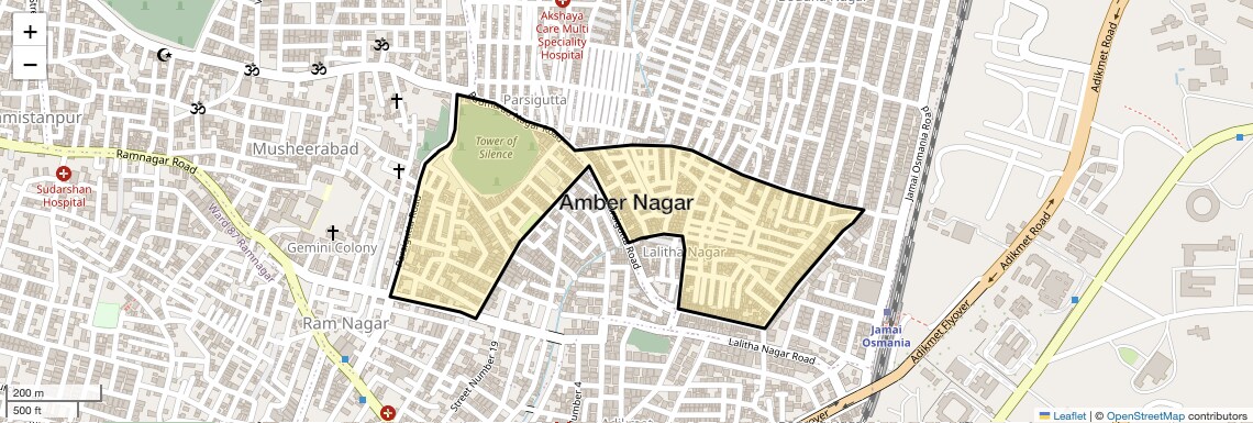 Location Map of Amber Nagar, Hyderabad