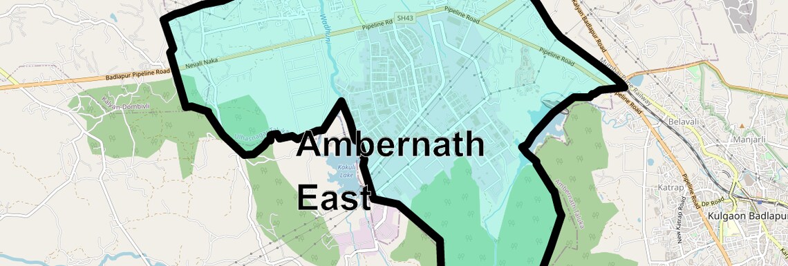 Location Map of Ambernath East, Thane
