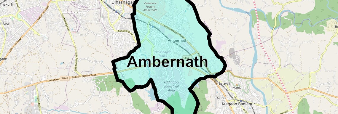 Location Map of Ambernath, Thane