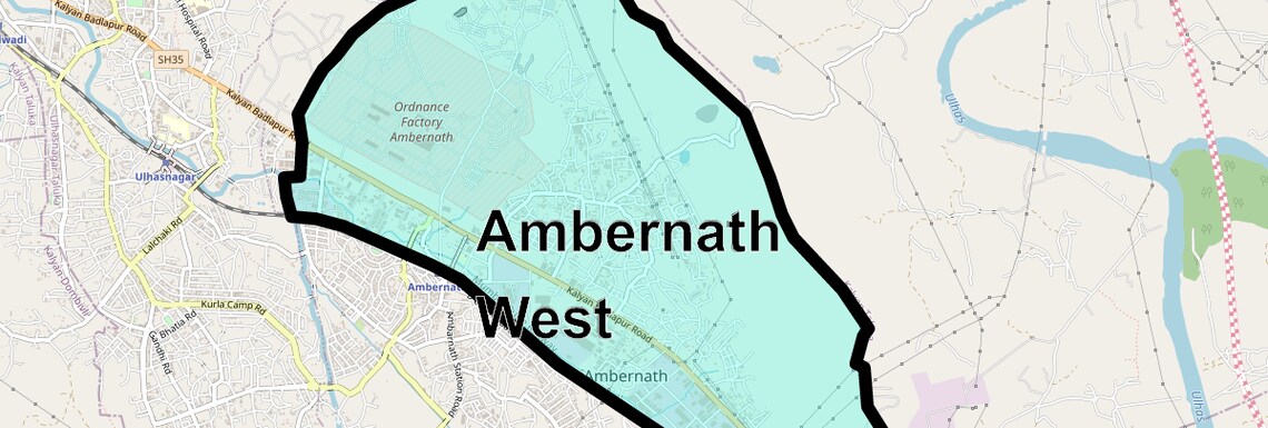 Location Map of Ambernath West, Thane