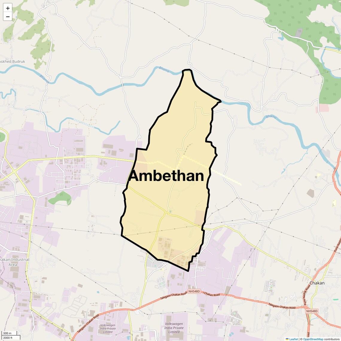 Location Map of Ambethan, Pune