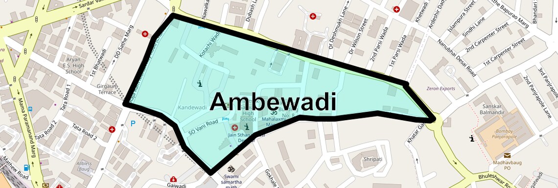 Location Map of Ambewadi, Mumbai