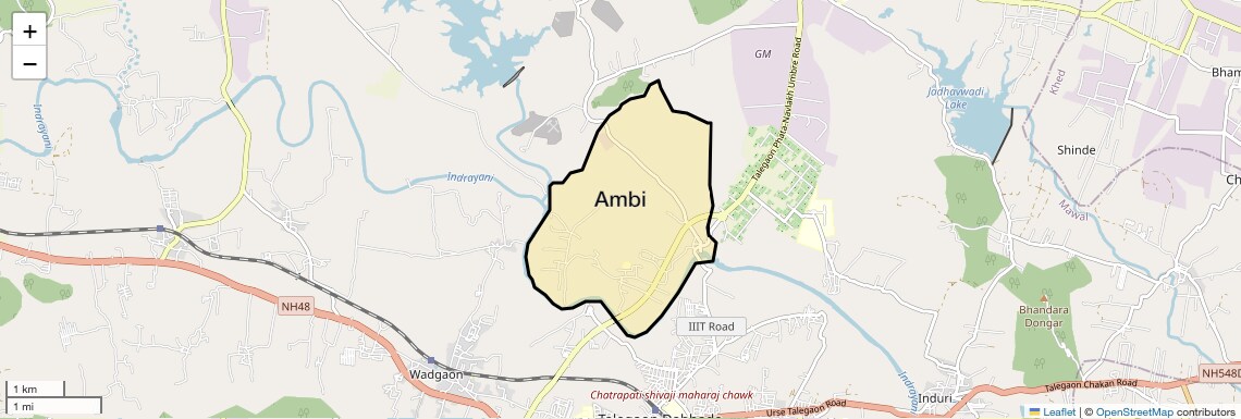 Location Map of Ambi, Pune