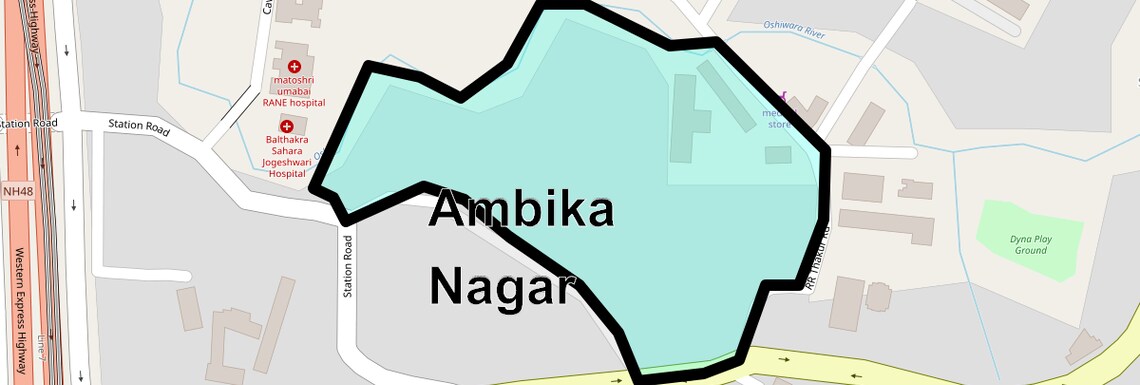 Location Map of Ambika Nagar, Mumbai