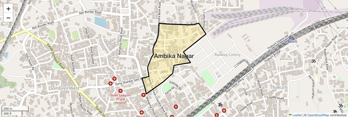 Location Map of Ambika Nagar, Thane
