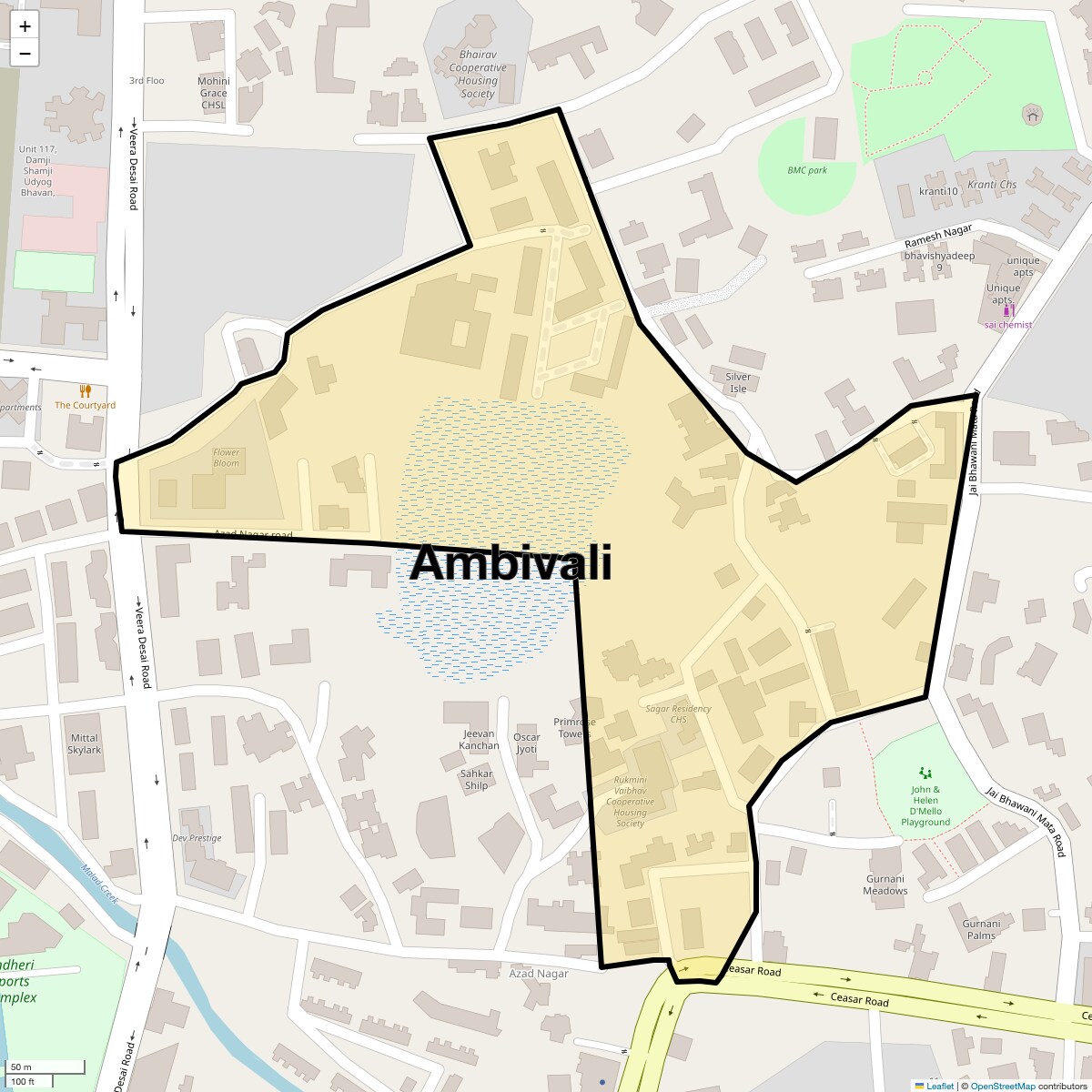 Location Map of Ambivali, Mumbai