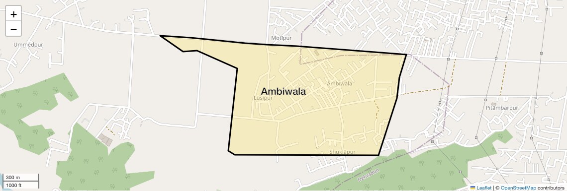 Location Map of Ambiwala, Dehradun
