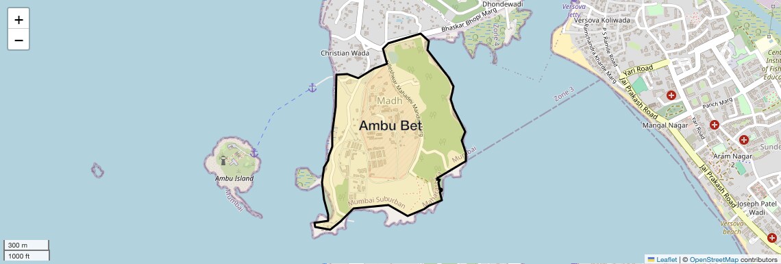 Location Map of Ambu Bet, Mumbai