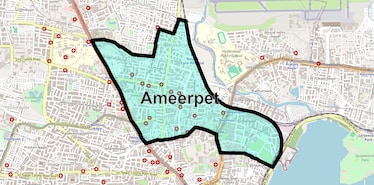 Location Map of Ameerpet, Hyderabad