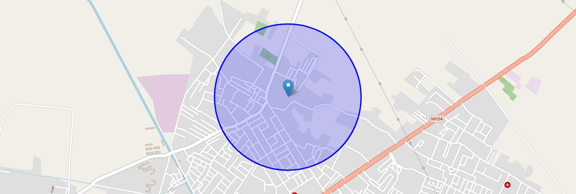 Location Map of Amehra Adipur, Meerut