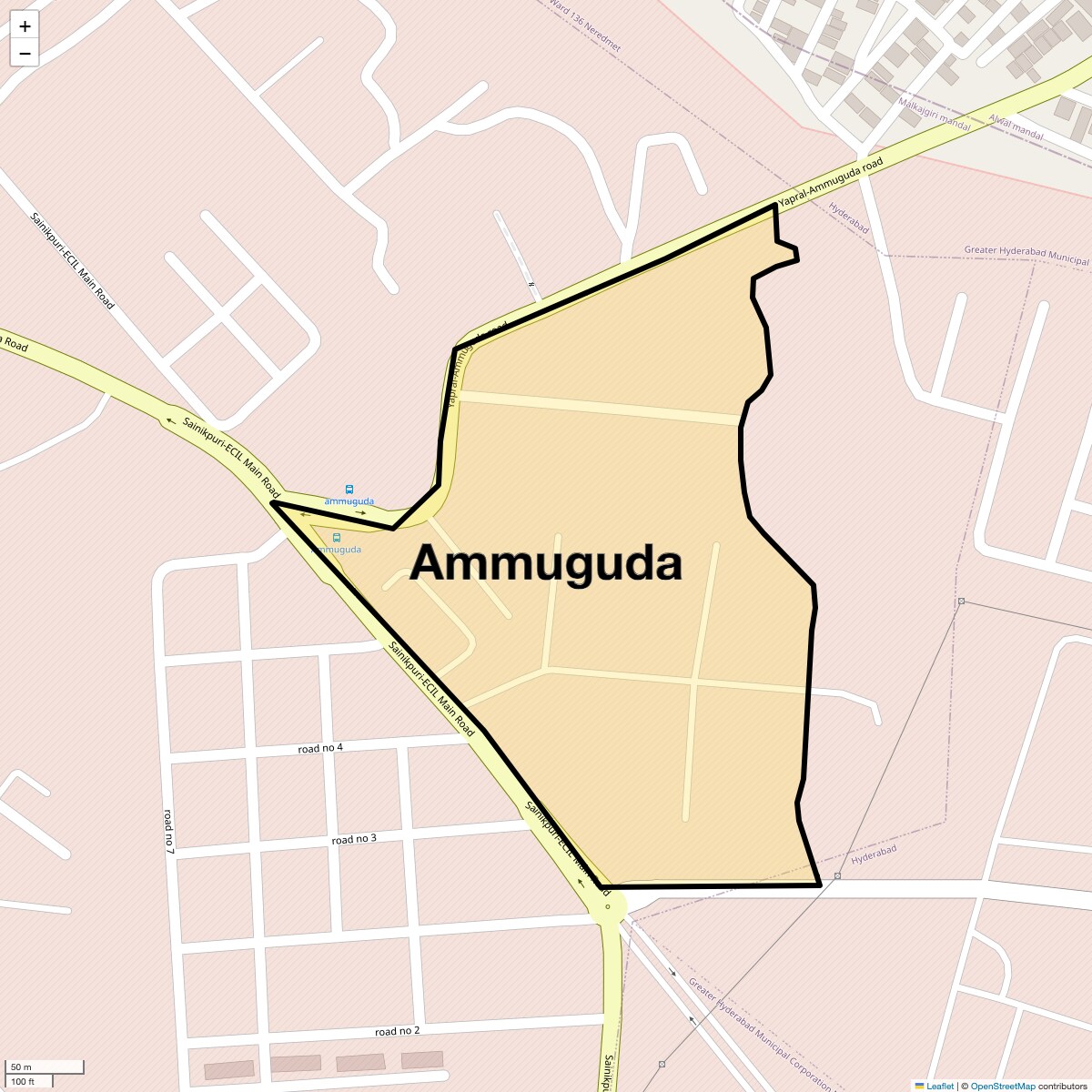 Location Map of Ammuguda, Hyderabad