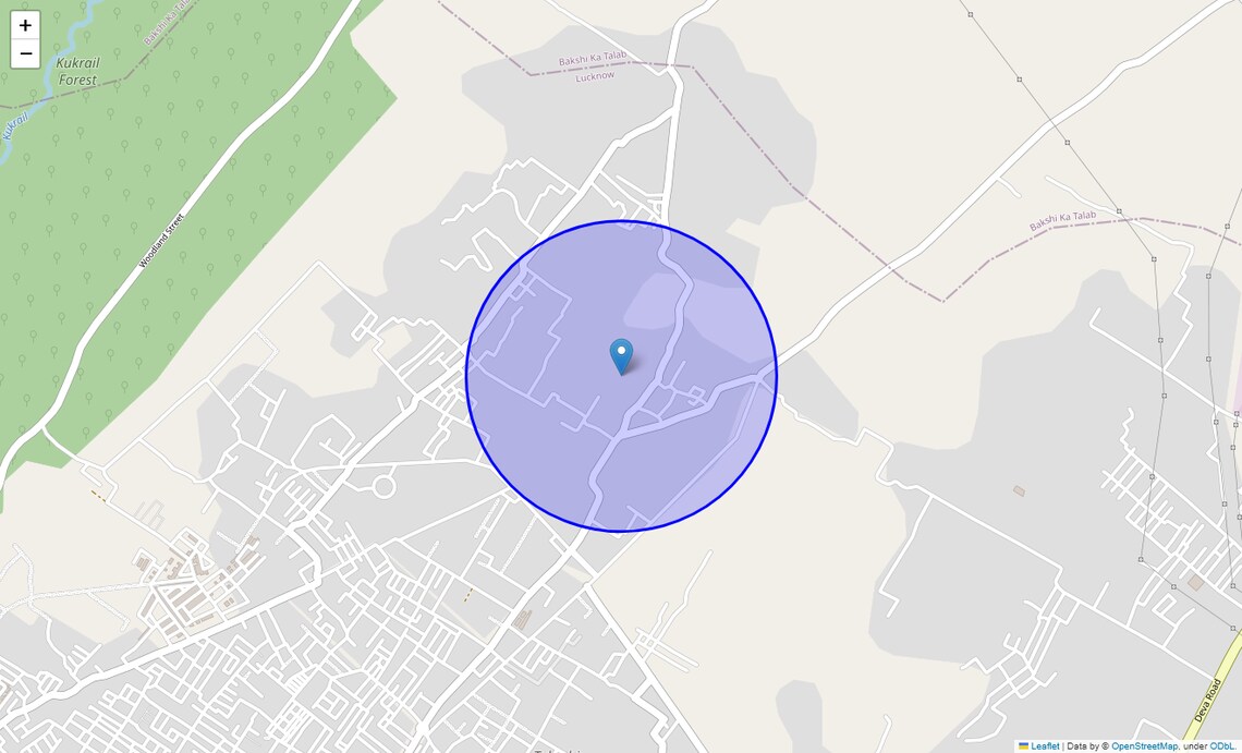 Location Map of Amrai gaon, Lucknow
