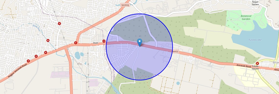 Location Map of Amravati Rd, Nagpur