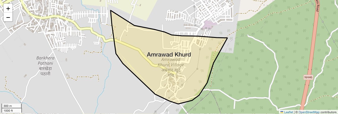 Location Map of Amrawad Khurd, Bhopal