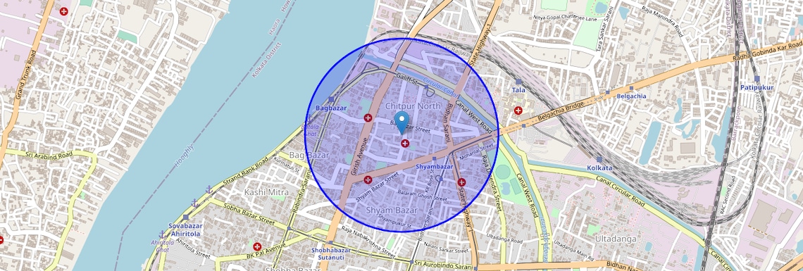 Location Map of Amrita Bazar Partika, Kolkata
