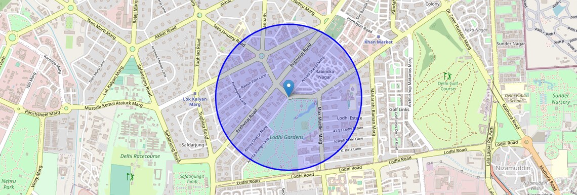 Location Map of Amrita Shergill Marg, Delhi